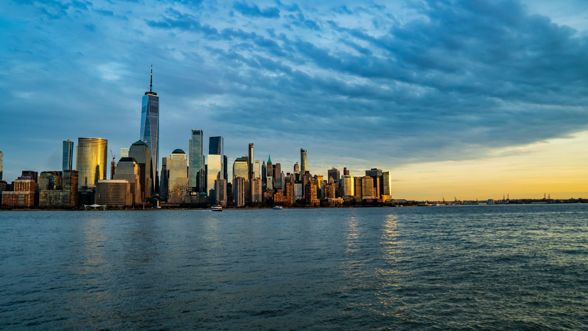 Lower Manhattan at the close of day